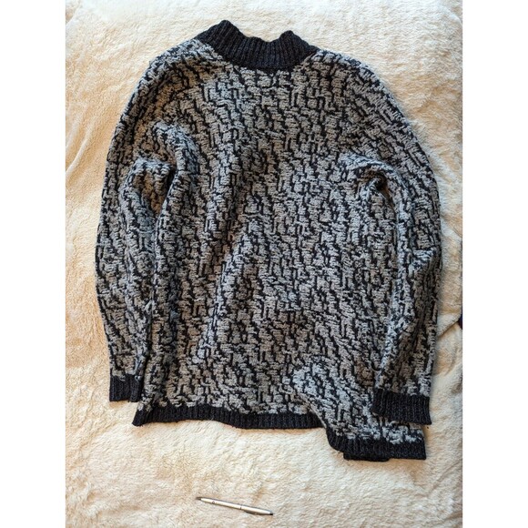 Ann Taylor Loft Gray Marbled Chunky Knit Open Front Cardigan Sweater Medium - Picture 8 of 10